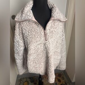 Thread & Supply Cream and Pink Sherpa Pullover
